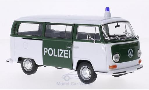 Volkswagen T2 B 1/24 Welly Bus weiss/grün Polizei 1972 modellautos