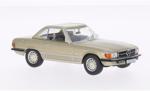 Mercedes 350 1/43 WhiteBox SL (R107) mettalic beige 1971 avec Hardtop modellautos