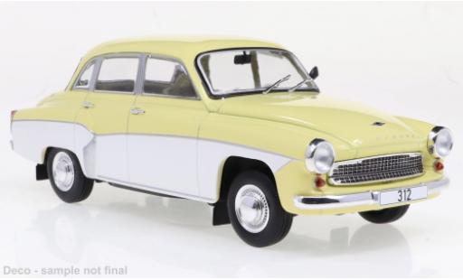Modellautos Wartburg 312 1/24 WhiteBox jaune clair/blanche 1965 Wartburg 312 1/24 WhiteBox jaune clair/blanche 1965 modellautos