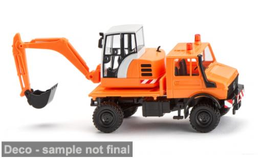 Mercedes Unimog 1/87 Wiking mit Bagger orange 1975 1:87 modellautos